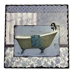 Plaid Mint Clawfoot Tub Wall Art – 2011 Bed Bath & Beyond Bathroom Decor, 3D Mix